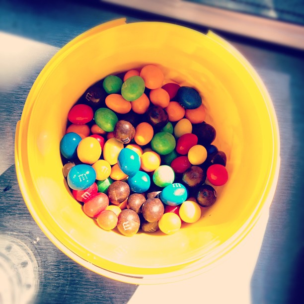 Bucket full of M&M's addictive...