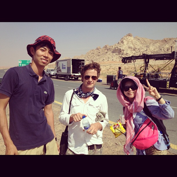With my production manager & 1st AD :) Another good shoot day for us in the dessert!