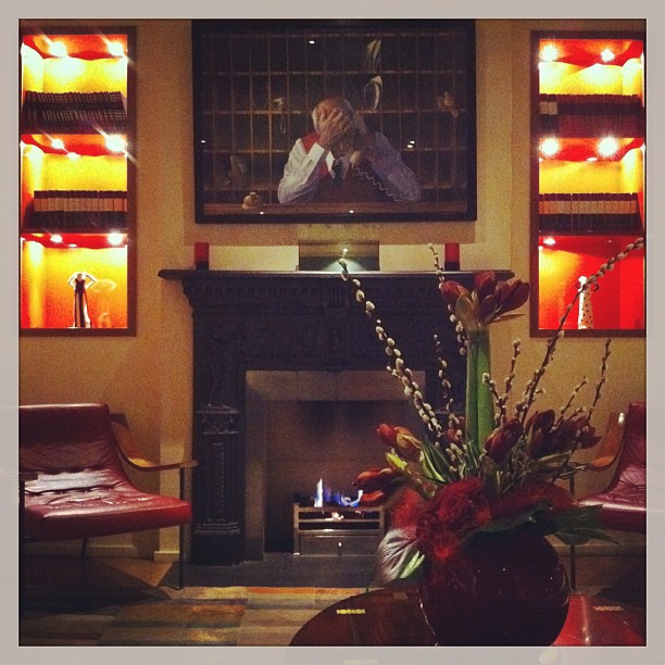 Cozy fireplace at Sloane Square Hotel
