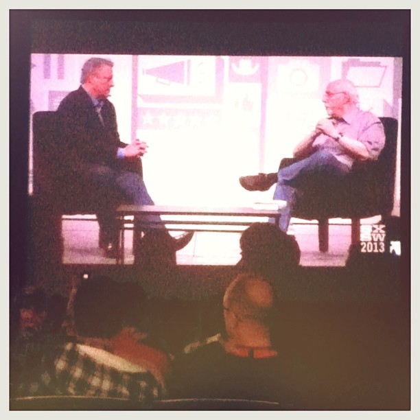 { #SXSW2013} An invigorating session about The Future with Al Gore (The Reality Climate Project) & Walter Mossberg (All Things Digital)!!
著作「The Future: Six Drivers of Global Change」を出版したAl Goreの辛口観察に脱帽！