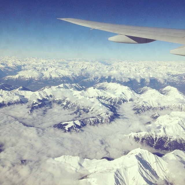 above mountains of Italy