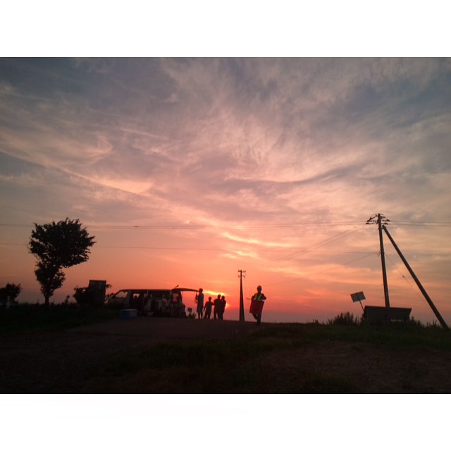 It's a WRAP!!!  We deserve this beautiful sunset! #sunset #shoot #Hokkaido