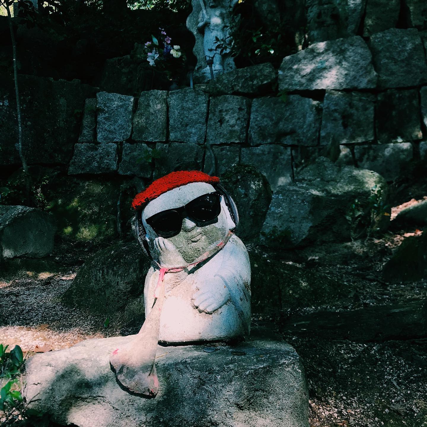 _﻿⁣⁣⁣⁣
Here's this week's update of from AOI Global at Miya-jima in Hiroshima prefecture (photo taken pre Covid-19).⁣⁣
⁣⁣⁣
This stone statue is called a Jizō.  Jizō statues represent a Buddhist deity. Their main role is to protect children. Jizo statues exist in many different shapes and sizes throughout Japan. Looks like this Jizō has been given a cool pair of shades.⁣
⁣
The other main role of a Jizo is to protect travelers. Hopefully you will come across one the next time you are able to visit Japan. ⁣
⁣
REMOTE SHOOT In Japan with AOI Pro. Global!⁣⁣⁣⁣
Contact us for details through the link in our bio.⁣⁣⁣⁣
⁣⁣⁣
#weeklyinspiration﻿