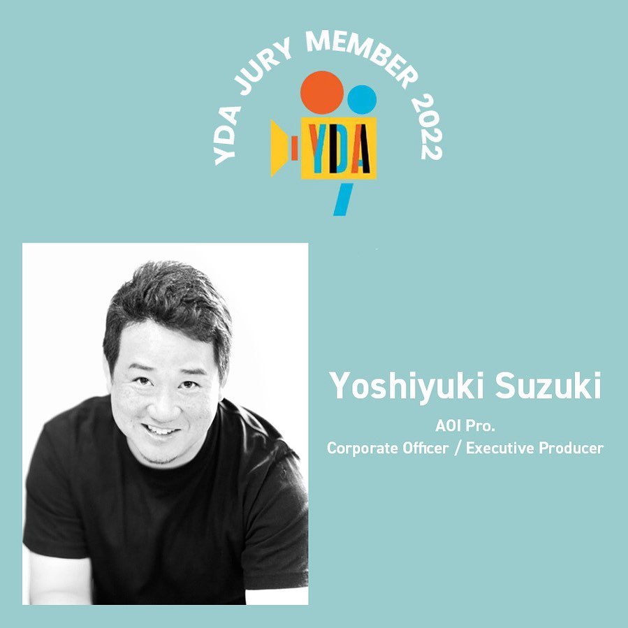 -
We are honored to announce that our corporate officer Yoshiyuki Suzuki will be a Jury Member at the Young Director Award 2022
@youngdirectoraward 

Yoshi Suzuki was born in New Jersey and lived in Tokyo, Hong Kong and Los Angeles with his family.

He started his career at AOI Pro. and later worked as a creative producer for an advertising company, an e-commerce company, and a B-to-C brand, gaining producing experience for a diverse range of brands and projects. You rarely see his variety of skills in the creative industry.

From 2000 to 2014 he produced campaigns for global brands including Coca-Cola, Nissan, BMW, and Sony. Suzuki actively seeks to incorporate the latest film technologies in his projects. He was the creative producer of the first 3D commercial spot for BMW AG and recently served as the executive producer of a virtual film production for a top Japanese musician. 

After returning to AOI Pro. he now works as a Corporate Officer for the AOI Pro., global production department, direct-to-client department and digital content team. He is also the board member of Directors Think Tank in Malaysia and the recently launched film production company Ampersand, which is located in Santa Monica, Los Angeles.

#youngdirectorawards  #youngdirectoraward  #youngdirector  #filmmaking  #filmmaker  #filmmakers  #director  #filmawards  #filmcompetition  #filmawards  #filmfestival 